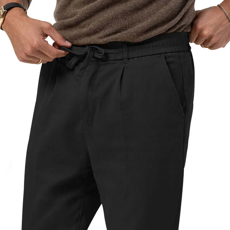 Herren Leinenhosen Elastischer Bund Beige - Norvielle