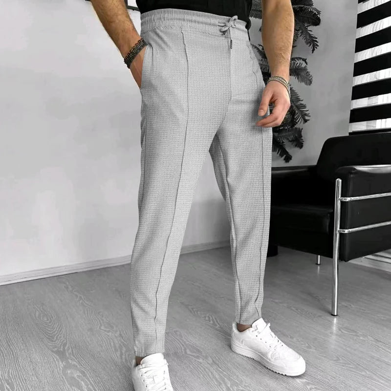 Herren Sweatpants Elastische Stretch Slim Fit Hose Schwarz - Norvielle