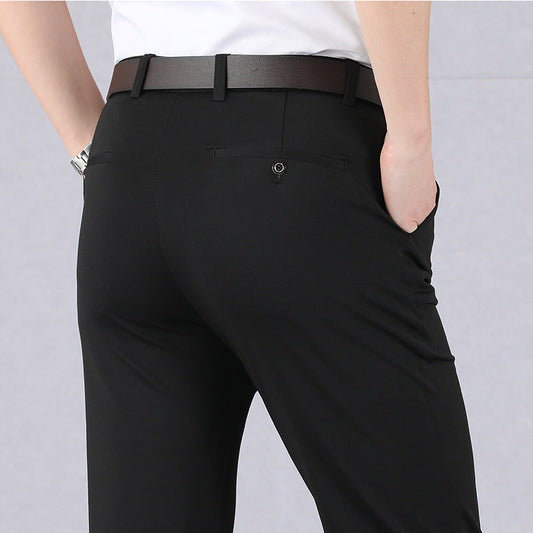 Herren Anzughosen Slim Fit Stretch Schwarz - Norvielle