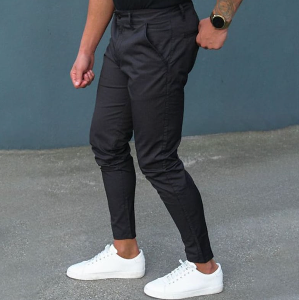 Herrenhosen - Stretch Skinny Slim Fit Chinohose-Chaps Herrenmode