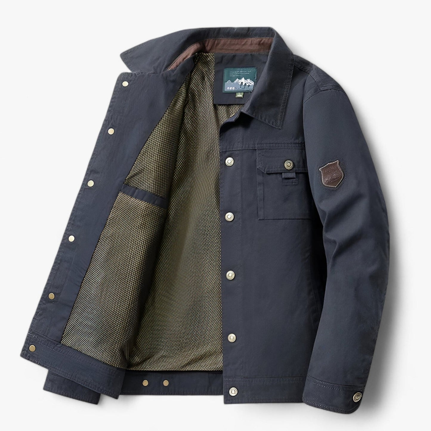 Herren Bomberjacke Knöpfe Cargo Beige - Norvielle