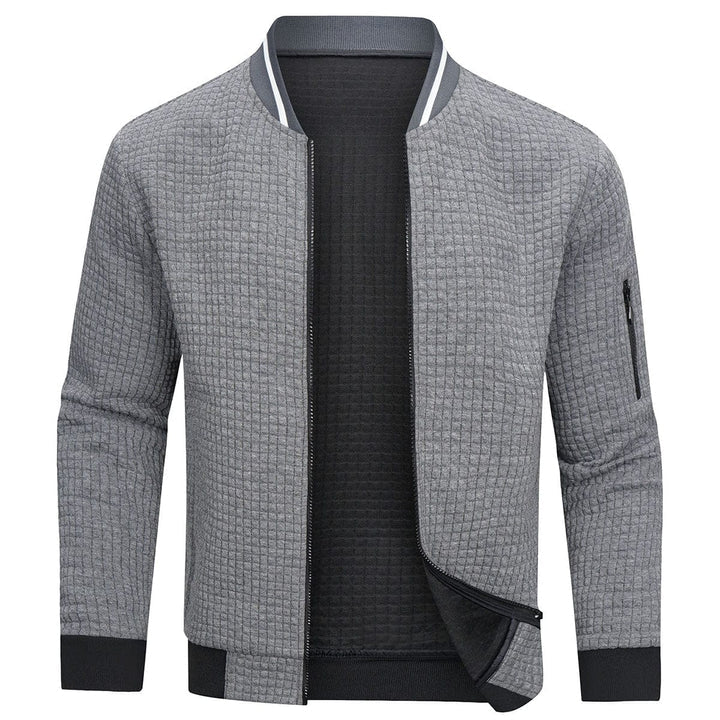 Herren Langarmjacke Waffelmuster Reißverschluss Sweatshirt - Norvielle