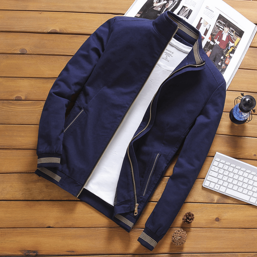 Herren Sommerjacke Stehkragen Harrington Style Zip-Up - Norvielle