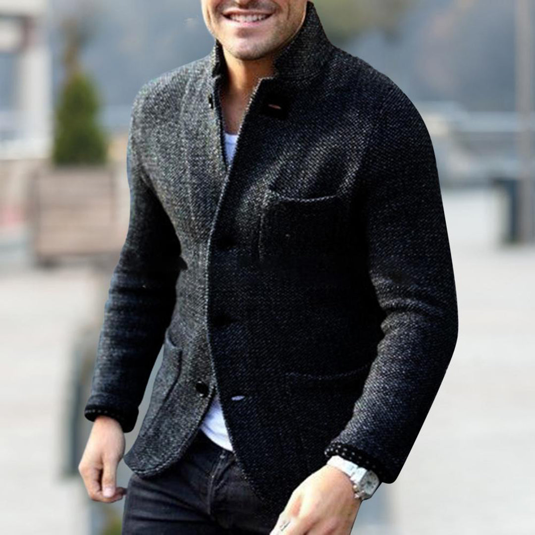 Herren Tweedjacke Mit Knöpfen Und Taschen - Norvielle
