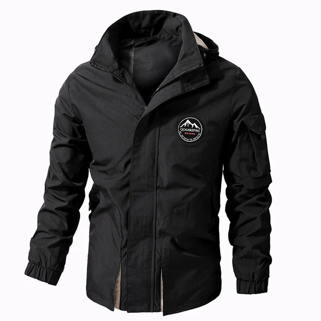 Herren Outdoorjacke Wasserdicht Mit Kapuze Schwarz - Norvielle