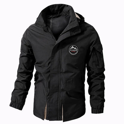 Herren Outdoorjacke Wasserdicht Mit Kapuze Schwarz - Norvielle