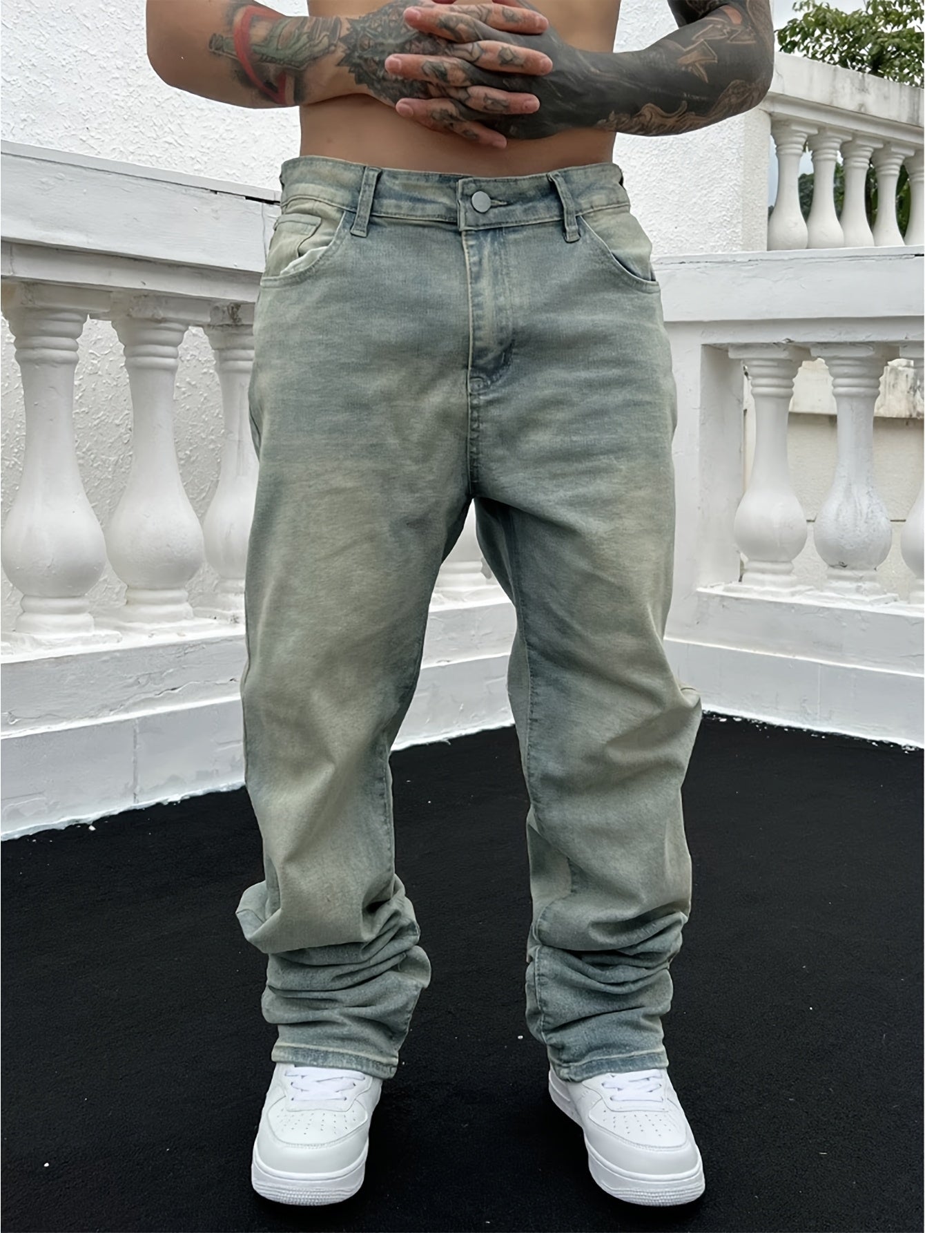 Herren Baggy-Jeans Locker Sitzend Gewaschen - Norvielle