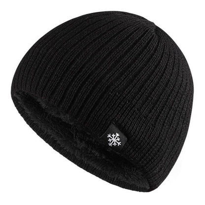 Herren Strickmütze Fleece gefüttert Warm Schwarz - Norvielle