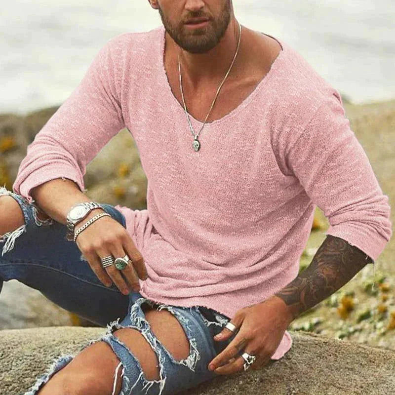 Herren Pullover Langarm Loose Fit Sommerhemd - Norvielle