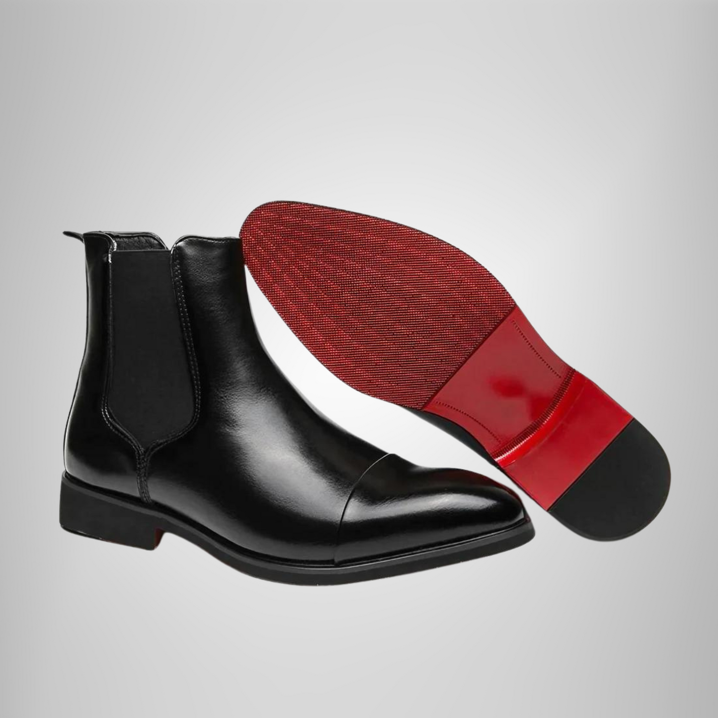 Herren Slip-On-Stiefel Spitz Zulaufend Kunstleder Schwarz - Norvielle