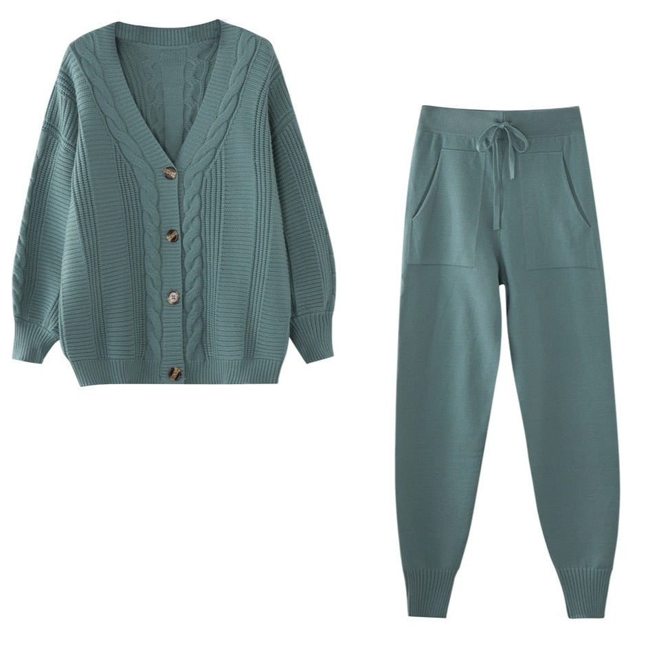 Norvielle Damen Cardigan Set aus Wolle