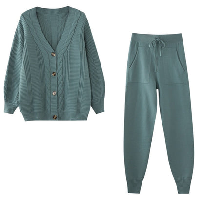 Norvielle Damen Cardigan Set aus Wolle