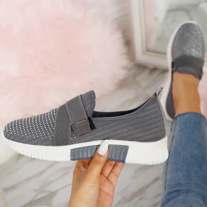 Norvielle Damen Klett-Sneaker Slip-On Schuhe