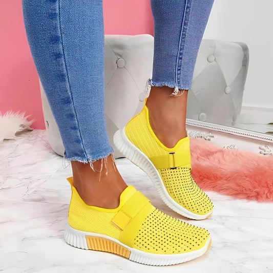 Damen Flache Schuhe Klettverschluss Schwarz - Norvielle