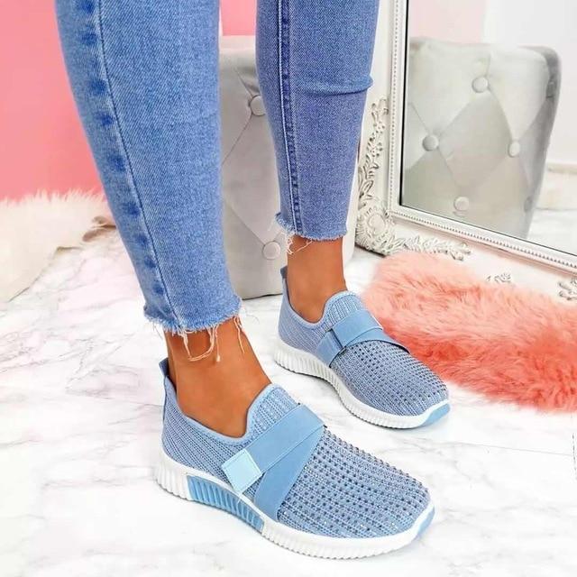 Norvielle Damen Klett-Sneaker Slip-On Schuhe
