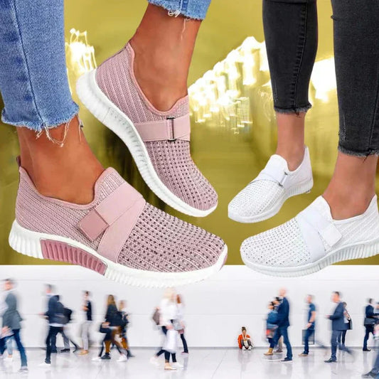 Norvielle Damen Klett-Sneaker Slip-On Schuhe - Norvielle