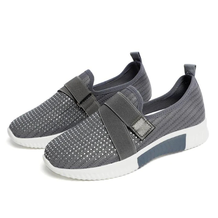 Norvielle Damen Klett-Sneaker Slip-On Schuhe