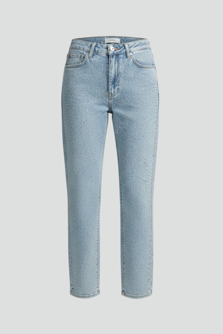 Damen High-Waist Glanz-Straight-Leg Jeans - Norvielle
