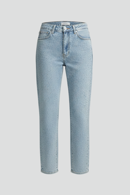 Damen High-Waist Glitzer Straight-Leg Jeans - Norvielle