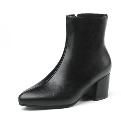 Damen Ankle Boots Spitze Blockabsatz