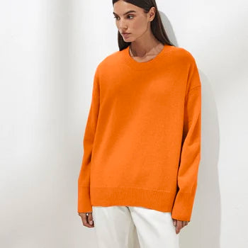 Damen Kaschmirpullover Elegantes Design Kuschelweich Beige
