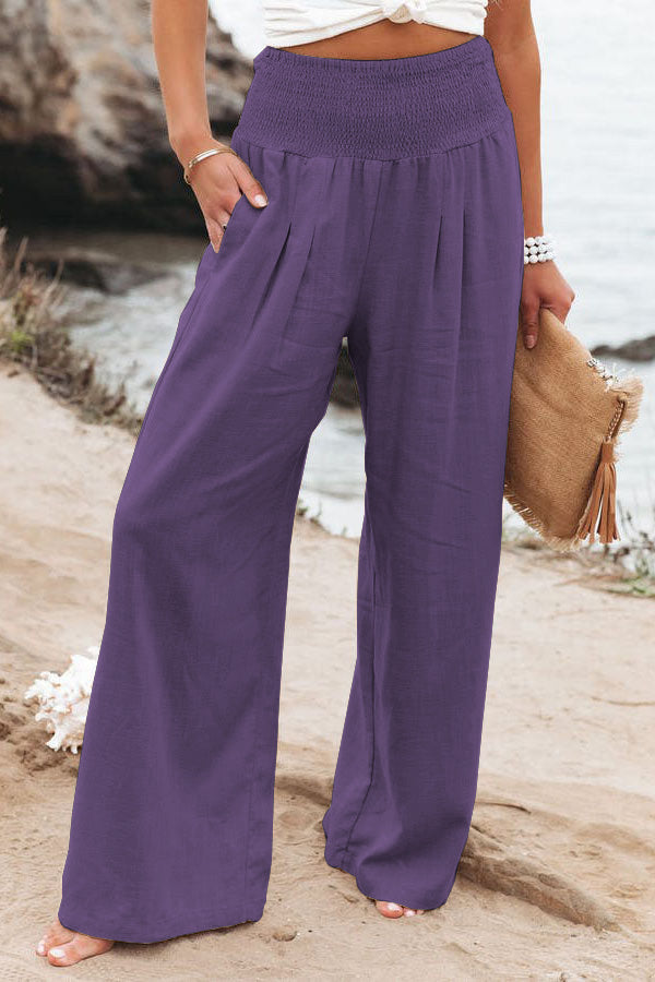 Damen Weite Hose Hochtailliert