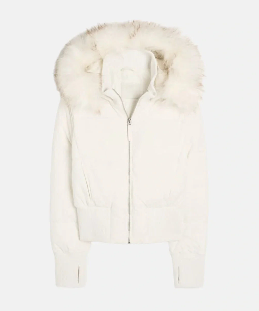 Damen Jacke Abnehmbare Kapuze Elastische Bündchen