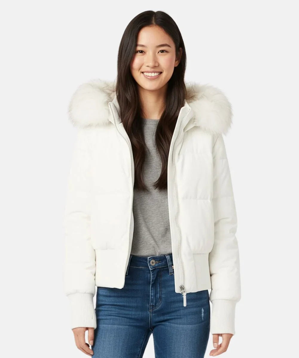 Damen Jacke Abnehmbare Kapuze Elastische Bündchen