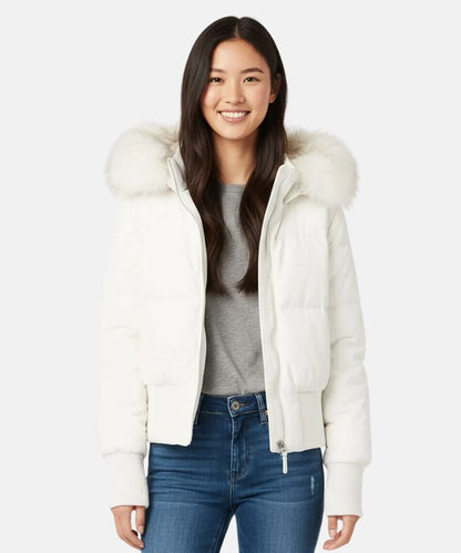 Damen Jacke Abnehmbare Kapuze Elastische Bündchen