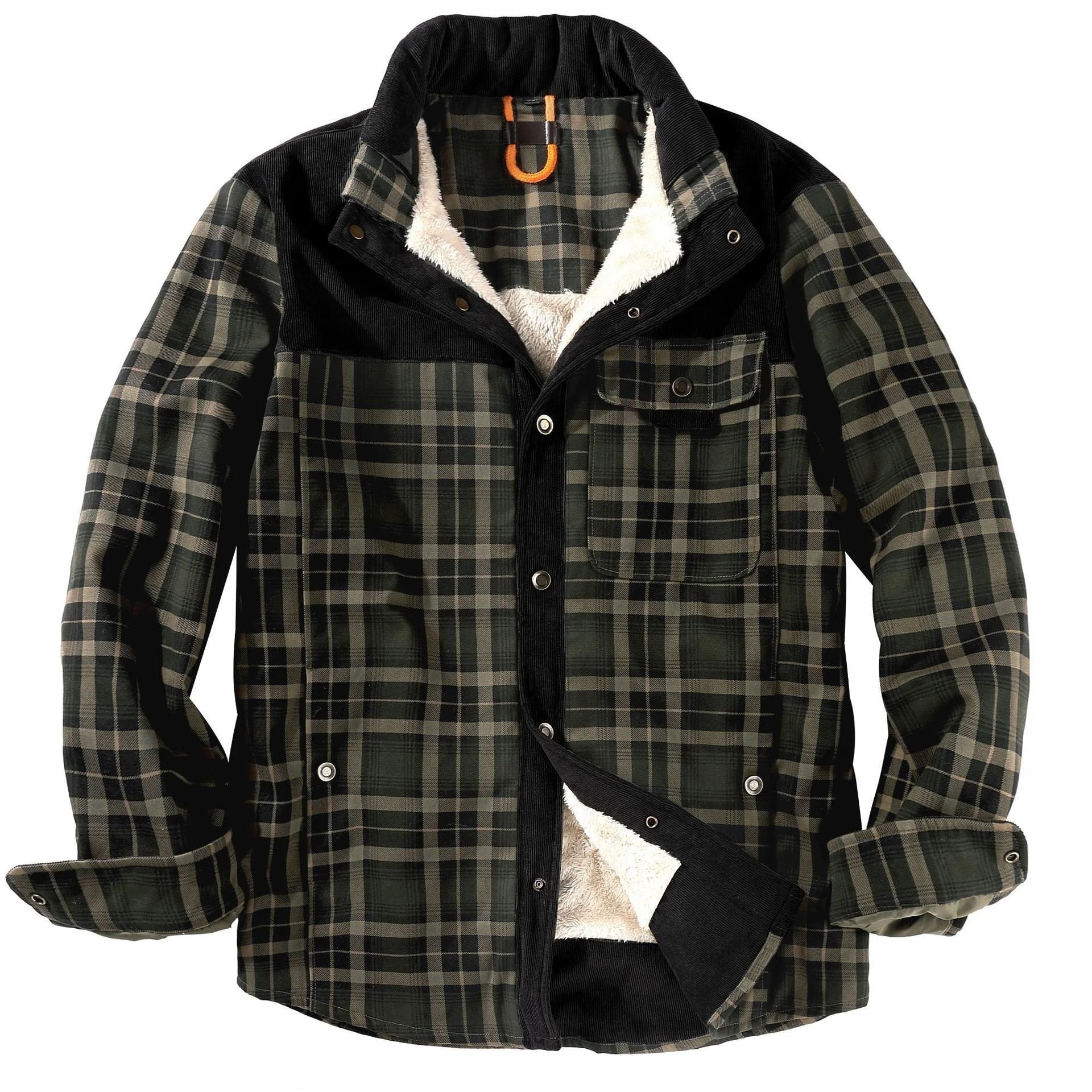 Herren Holzfällerhemd Karo Fleece Blau - Norvielle