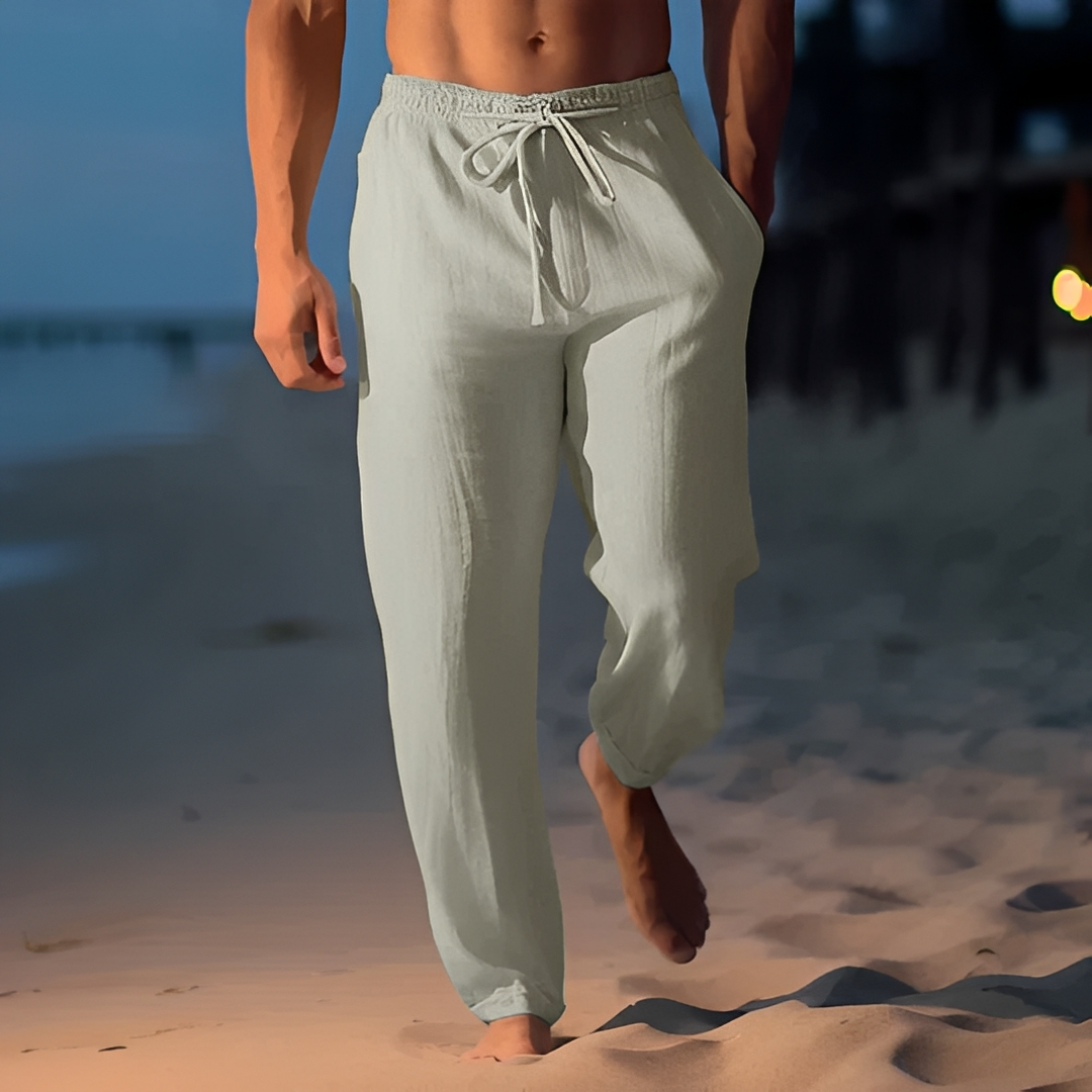 Khen Herren Sommerhose Leicht Beige