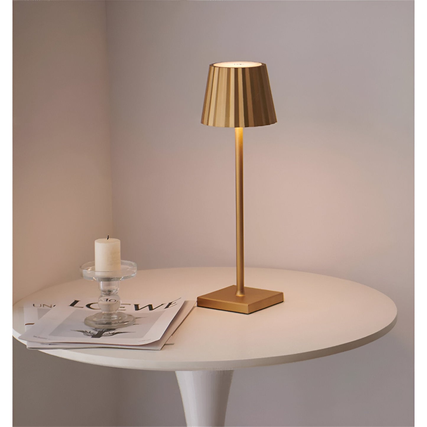 Kabellose LED Tischlampe Aluminium 3 Helligkeitsstufen Akkubetrieb