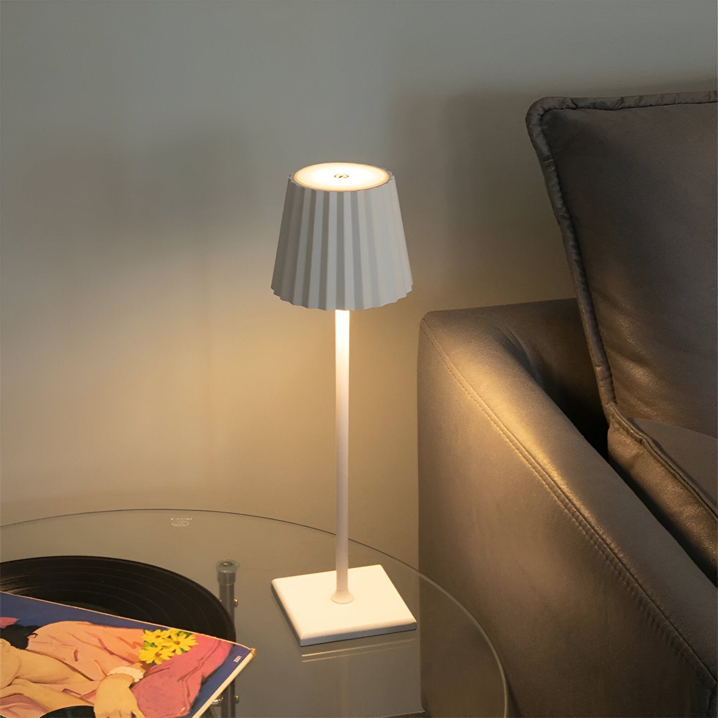 Kabellose LED Tischlampe Aluminium 3 Helligkeitsstufen Akkubetrieb