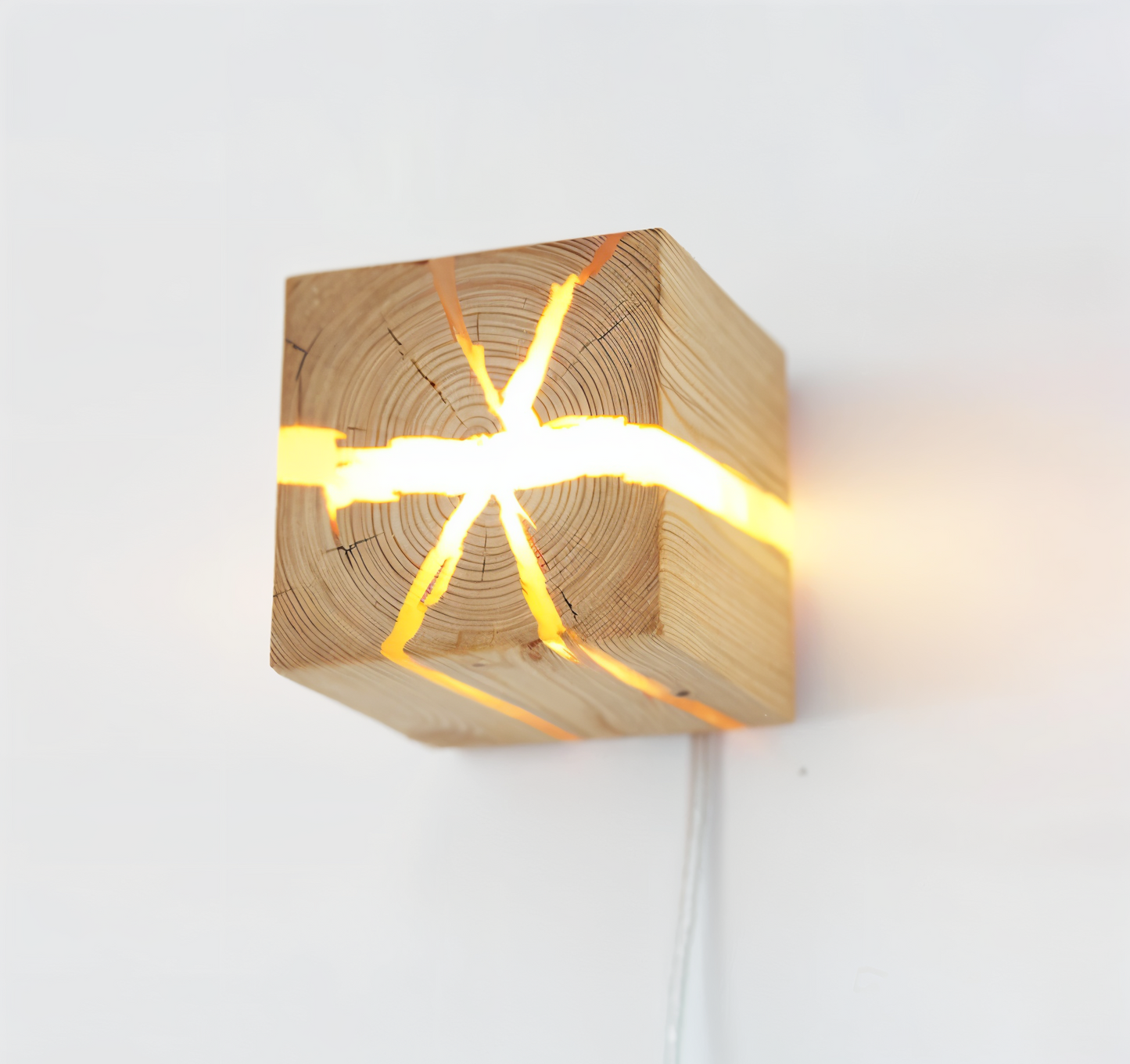 Rustikale Holz Wandlampe LED Naturdesign