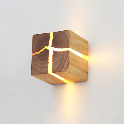 Rustikale Holz Wandlampe LED Naturdesign - Norvielle