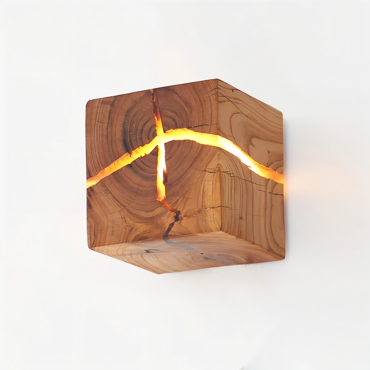 Rustikale Holz Wandlampe LED Naturdesign