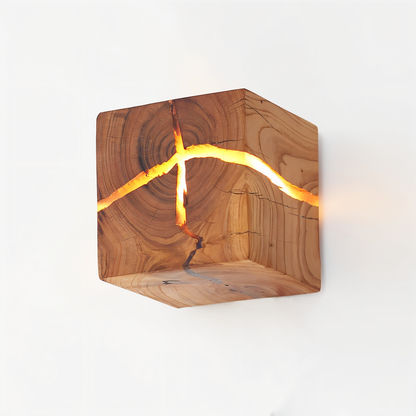 Rustikale Holz Wandlampe LED Naturdesign