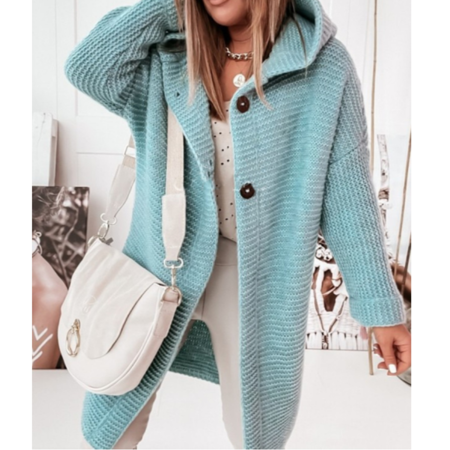 Norvielle Damen Kapuzen-Cardigan Weicher Stoff Ganzjahres-Modell