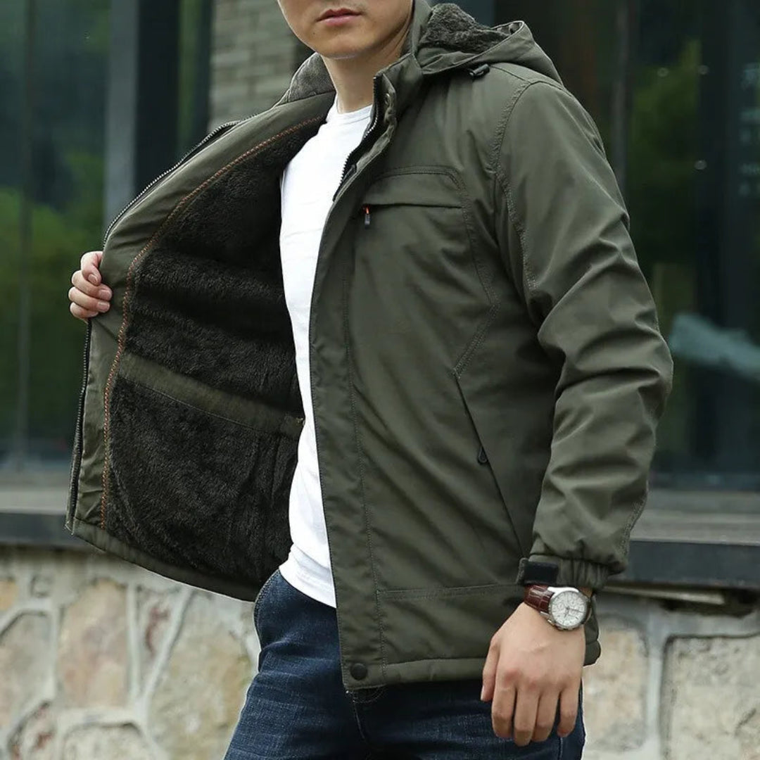 Herren Kapuzenfleecjacke Wasserabweisend