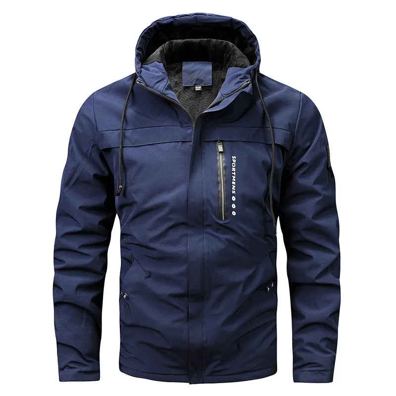 Herren Kapuzenfleecejacke Regular Passform