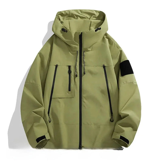 Norvielle Herren Softshell Jacke Leicht Kapuze Schwarz - Norvielle