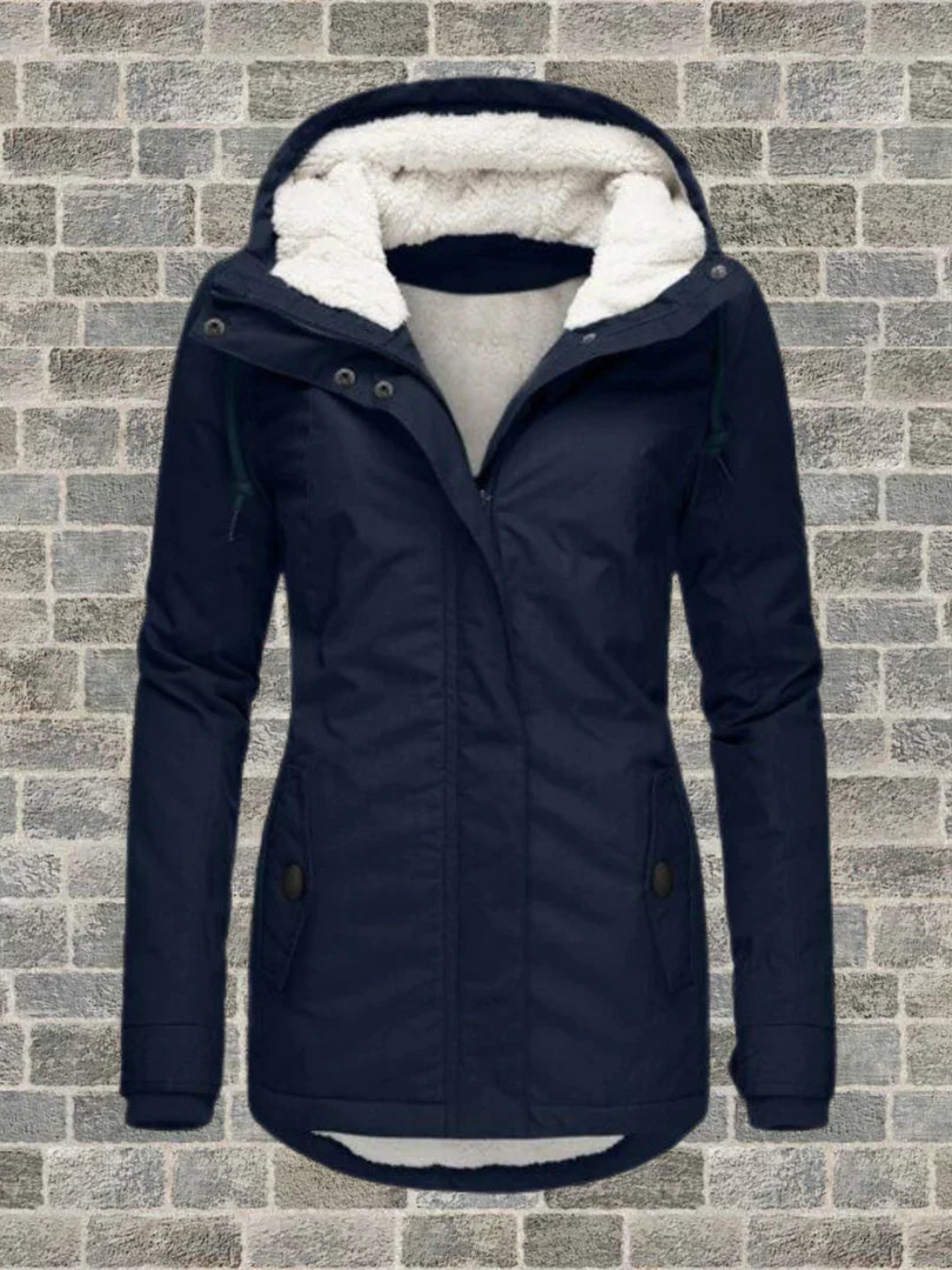 Damen Hoodie-Wintermantel Normale Passform