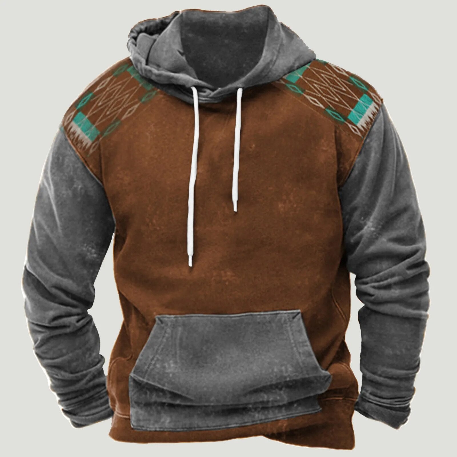 Herren Hoodie mit Kordelzug und Tasche Schwarz - Norvielle