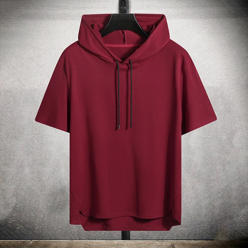 Herren Übergröße Hoodie Kurzarm Pullover - Norvielle