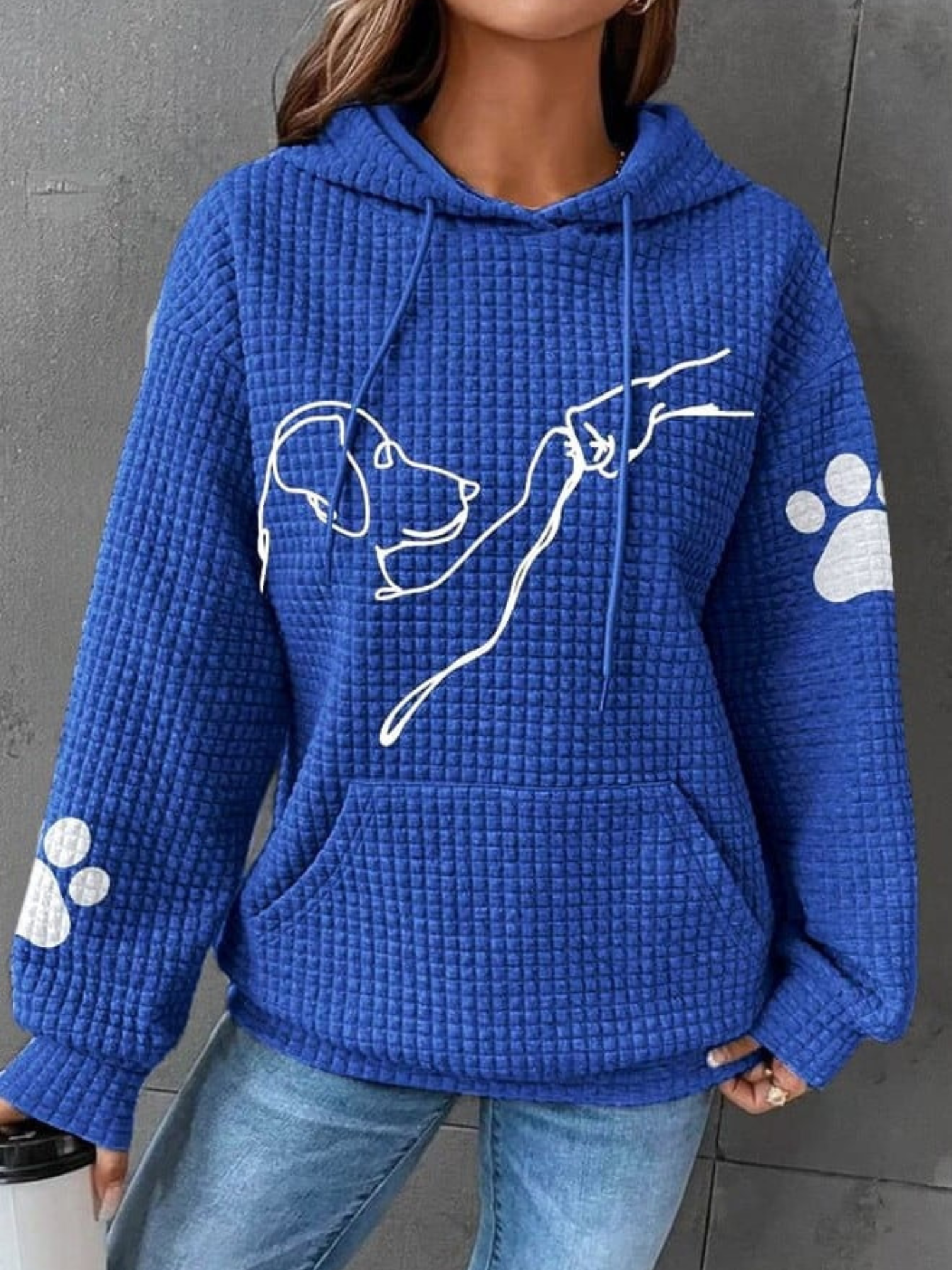 Damen Hoodie Hundedruck Langarm - Norvielle