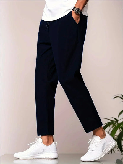 Hose mit Kordelzug – Freizeit-Hose für Herren, schnell trocknend-Marineblau-S-Chaps Herrenmode