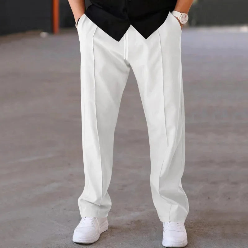 Hose mit Kordelzug – Lässige Hose mit geradem Bein für Männer-Chaps Herrenmode