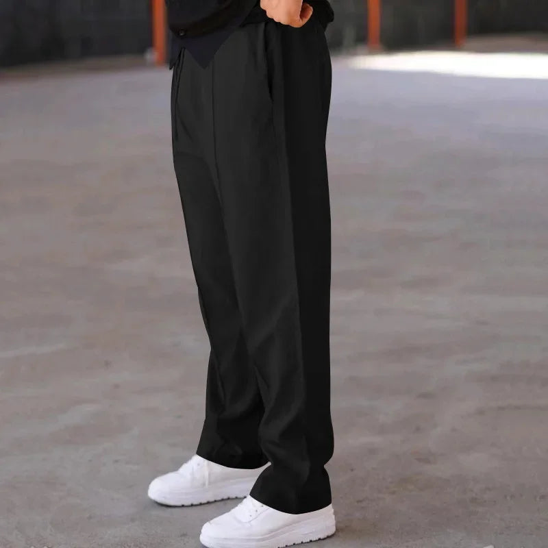 Hose mit Kordelzug – Lässige Hose mit geradem Bein für Männer-Chaps Herrenmode