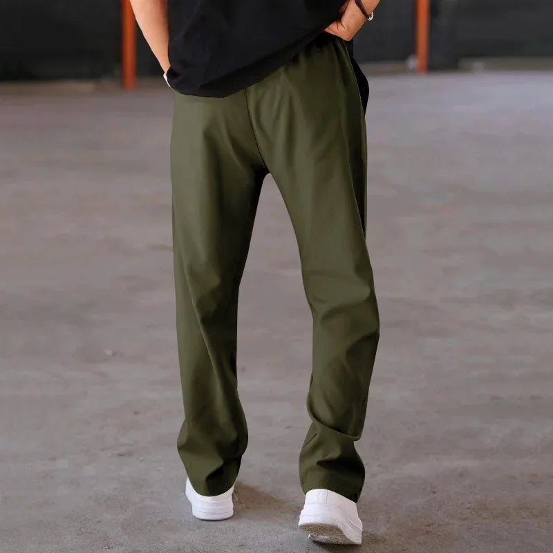 Hose mit Kordelzug – Lässige Hose mit geradem Bein für Männer-Chaps Herrenmode