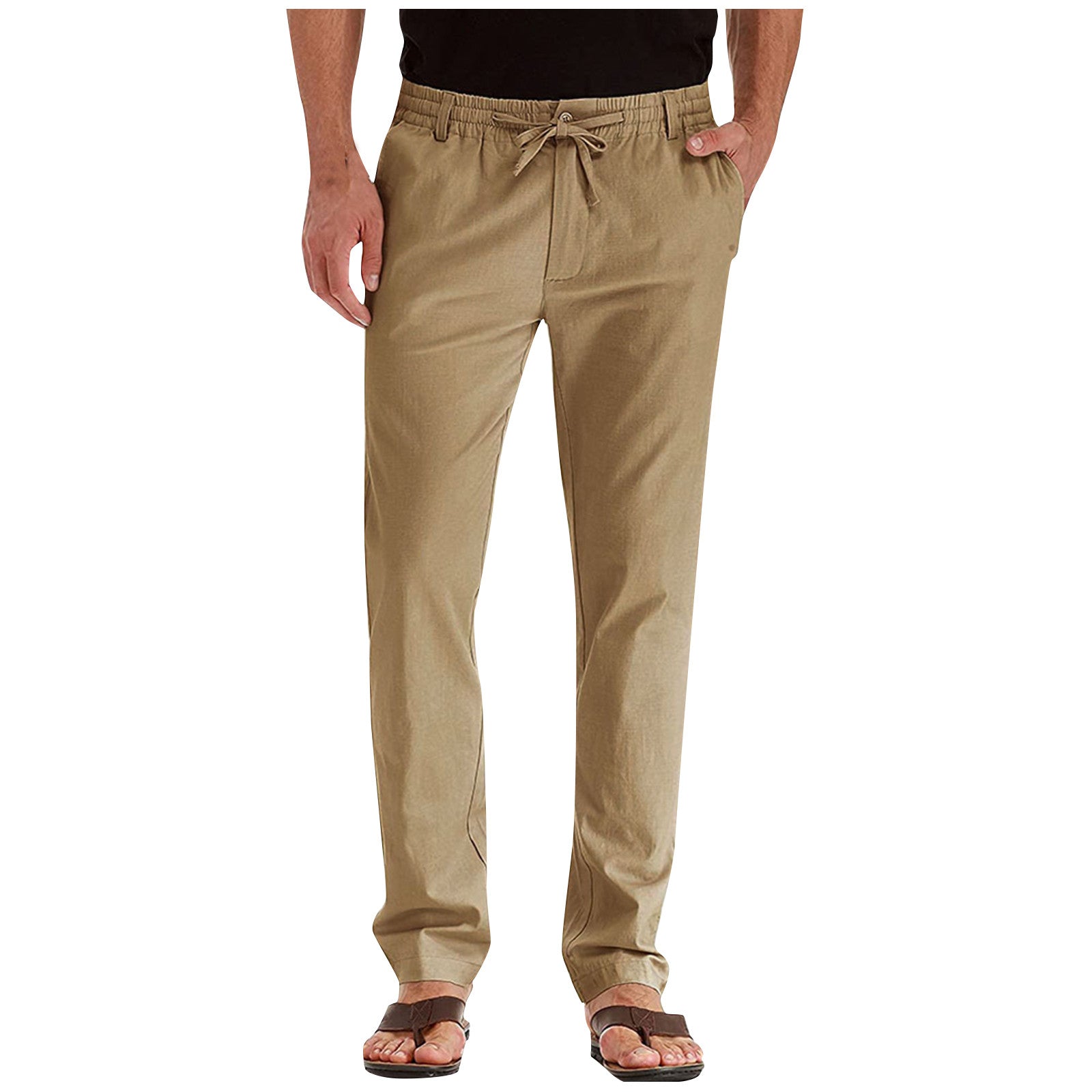 Herrenhose Gerades Bein Elastischer Tunnelzug Locker - Norvielle